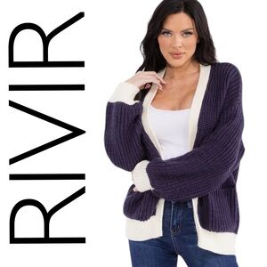 363:  RIVIR NEW SWEATER CARDIGAN NAVY (R1)